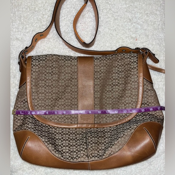 RARE Coach Soho Brown & Tan Signature Messenger Laptop Bag - Picture 3 of 11